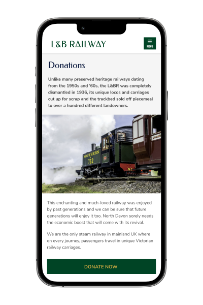 Lynton and Barnstable Railway Mobile view